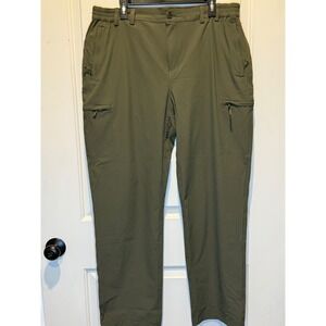 MIER Womens Olive Green Cargo Pants Size 16 Zip Pockets Lightweight *FLAW*